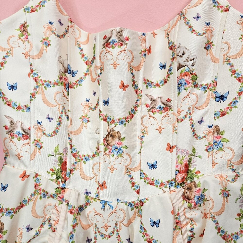 Dolls Kill Sugar Thrillz Lush Opulence Corset Dress Mini Renaissance Floral XL - Picture 3 of 14